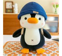 Lempefe Doudou pingouin en peluche pour enfants - Peluche à câliner et à jouer - Cadeau de pingouin - Pour filles et garçons (bleu, 35 cm)