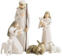 Lempefe Lot de 6 crèches Born Scene Figures Nativité avec Figures Nativité Résine, Naissance Belen Noël, Sainte Famille, Décoration