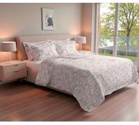 L'Emporio Casa Atelier Parure de lit double impression numérique, 100 % coton, effet soyeux et moelleux sur la peau (papillons roses)