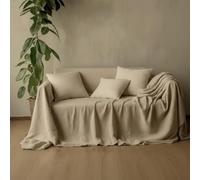 L'Emporio Casa Housse de canapé couvre-lit en toile grossière robuste coton en Panama 160 x 260 - 260 x 280 - 360 x 280 cm - Maxi drap housse coton Granfoulard Made Italy (rugueux, 160 x 280)