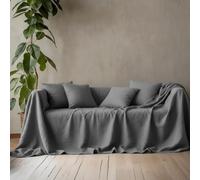 L'EMPORIO_CASA Housse de canapé d'ameublement couleur unie toile robuste en coton de Panama 160x280 - 260x280 - 360x280 dimensions maxi drap housse coton granfoulard Made Italy (gris foncé, 260x280)