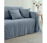 L'EMPORIO CASA Housse de canapé en toile grossière robuste coton en Panama 160 x 260 - 260 x 280 - 360 x 280 cm - Maxi drap housse coton Granfoulard Made Italy (bleu, 360 x 280)
