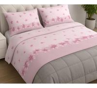 L'Emporio Casa Parure de draps en flanelle pour lit double 100% coton chaud drap du dessus 240 x 290 cm + drap-housse avec coins élastiques 160 à 180 x 195 à 200 cm + 2 taies d'oreiller 50 x 80 cm