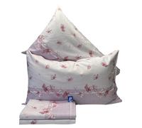 L'Emporio Casa Parure de draps en flanelle pour lit double 100% coton chaud drap du dessus 240 x 290 cm + drap-housse avec coins élastiques 160 à 180 x 195 à 200 cm + 2 taies d'oreiller 50 x 80 cm