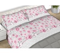 L'Emporio Casa Parure de lit double en flanelle 100 % coton chaud 240 x 290 cm + sous angles 160 à 180 x 195 à 200 + 2 taies d'oreiller 50 x 80 cm (rose rose)