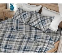 L'Emporio Casa Parure de lit double en flanelle 100 % coton chaud 240 x 290 cm + sous angles 160 à 180 x 195 à 200 + 2 taies d'oreiller 50 x 80 (variante 6)