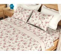 L'Emporio Casa Parure de lit double en flanelle 100 % coton chaud 240 x 290 cm + sous angles 160 à 180 x 195 à 200 + 2 taies d'oreiller 50 x 80 (Mery 1)