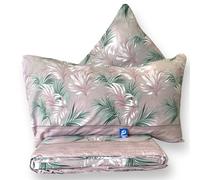 L'Emporio Casa Parure de lit double en flanelle 100 % coton chaud 240 x 290 cm + sous angles 160 à 180 x 195 à 200 + 2 taies d'oreiller 50 x 80 cm (Fougère Rose)