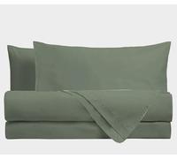 L'Emporio Casa Parure de lit double en flanelle 100 % coton chaud 240 x 290 cm + sous angles 160 à 180 x 195 à 200 + 2 taies d'oreiller 50 x 80 (vert)