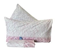 L'Emporio Casa Parure de lit double en flanelle 100 % coton chaud 240 x 290 + sous angles 160 à 180 x 195 à 200 + 2 taies d'oreiller 50 x 80 cm (rose doux)