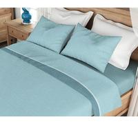 L'Emporio Casa Parure de lit double en flanelle 100 % coton chaud 240 x 290 + sous angles 160 à 180 x 195 à 200 + 2 taies d'oreiller 50 x 80 (variante 18)