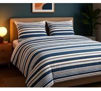 L'Emporio Casa Parure de lit double en flanelle 100 % coton chaud 240 x 290 + sous angles 160 à 180 x 195 à 200 + 2 taies d'oreiller 50 x 80 (variante 11)