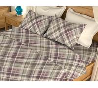 L'Emporio Casa Parure de lit double en flanelle 100 % coton chaud 240 x 290 + sous angles 160 à 180 x 195 à 200 + 2 taies d'oreiller 50 x 80 cm (écossais)