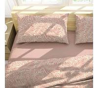 L'EMPORIO CASA Parure de lit double en flanelle 100 % coton chaud | Parure de lit 240 x 280 cm + dessous coins 170 x 200 cm + 2 taies d'oreiller 50 x 80 cm (Altea Cipria)