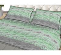 L'Emporio Casa Parure de lit en flanelle 100 % coton italien peigné, anti-boulochage différentes tailles (Pretty Vert, Double)