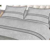 L'Emporio Casa Parure de lit en flanelle, coton italien 100 % peigné, anti-boulochage différentes tailles (Borbar gris, double)