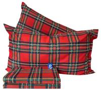 L'Emporio Casa Parure de lit en flanelle pour lit 2 places, 100 % coton chaud, dessus 240 x 290 cm, coins inférieurs 160 à 180 x 195 à 200 cm, 2 taies d'oreiller 50 x 80 cm (tartan)