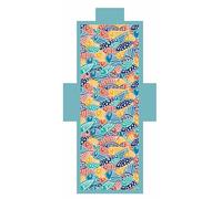 L'Emporio Casa Serviette de plage avec poches et coussin - transat numérique en microfibre de polyester doux (poissons)