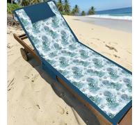 L'Emporio Casa Serviette de plage avec poches et coussin - transat numérique en microfibre de polyester souple (hippocampe)