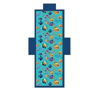 L'Emporio Casa Serviette de plage avec poches et coussin - transat numérique en microfibre de polyester souple (aquarium)