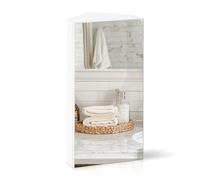 LEMROE Armoire Miroir Salle de Bain d’Angle Murale - Meuble de Toilette avec 2 Étagères, Design Compact, en MDF Résistant, 30L x 24P x 60H cm