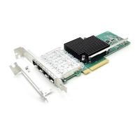 Lemspum Carte réseau PCI-E X710DA4 Quad SFP+ LC Port Ethernet LAN 10 Go compatible avec Intel X710-DA4 PCIE 3.0 x8, x16 Carte réseau avec support discret