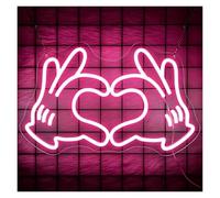 LEMST LED néon signe Art Mural En Forme De Cœur Au Néon, Alimenté Par USB, Décoration D'amour Pour Chambre À Coucher, Chambre D'adolescentes, Pour Pâques, Mariage, Saint-valentin