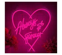 LEMST LED néon signe Enseigne Au Néon Always Forever Avec Lumière LED À Intensité Variable Pour Fête De Fiançailles, Fête Prénuptiale, Saint-Valentin, Décoration 14.17inx13in