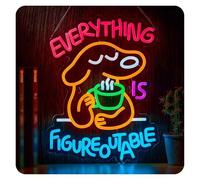 LEMST LED néon signe Enseigne Au Néon Everything Is Figureoutable Luminosité Réglable, Décoration Inspirante Pour Studio, Bar, Chambre À Coucher, 45,6x34,5cm