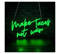 LEMST LED néon signe Enseigne au néon LED taco mexicain, alimenté par USB dimmable adaptée à la décoration murale de cuisine des restaurants bars 42x20.4cm/16.53x8.01in