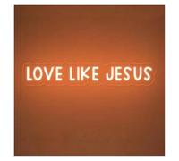 LEMST LED néon signe Enseigne Au Néon Love Like Jesus Lumière Luminosité Réglable Pour Écritures, Versets De La Bible, Autels De Maison Décoration Murale 50cm(Orange,Blue,Green,Silver,Black)