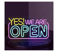 LEMST LED néon signe Enseigne Au Néon Yes We Are Open Avec Lumière À Intensité Variable Pour Commerce, Boutique, Hôtel, Restaurant, Bar, Décoration Murale, 42cmx23cm