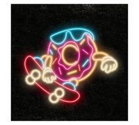 LEMST LED néon signe Enseigne Lumineuse En Forme De Skateboard En Forme De Donut Luminosité Réglable Pour Pâtisserie Cuisine Café Fête Décoration Murale(45cm)