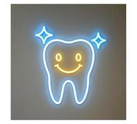 LEMST LED néon signe Enseigne Lumineuse LED Néon « Sourire Dentaire », Intensité Variable, Alimentation USB Pour Cabinet Dentaire Ou Décoration Murale 38cm