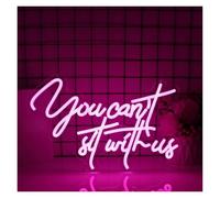 LEMST LED néon signe Enseigne Lumineuse You Can't Sit With Us À Intensité Variable Alimentée Par USB Pour Bar Fête D'anniversaire Club Décoration Murale 42.5cmx26.3cm