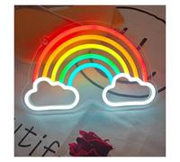LEMST LED néon signe Enseigne néon nuage arc-en-ciel pour chambre à coucher, fête, mariage, anniversaire, café, Bar, décoration murale de magasin de fleurs 11.02x6.93 pouces