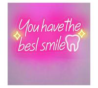LEMST LED néon signe Enseigne Néon You Have The Best Smile Lumière LED À Intensité Variable Pour Dentiste Dentaire, Bureau, Chambre À Coucher Fête Décoration 16.73inx8.27in