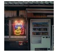 LEMST LED néon signe Néons Porte-bonheur À Luminosité Réglable, Adaptés À La Décoration Murale D'un Café Ou D'un Restaurant, 60cmx70cm(C)