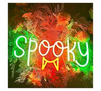 LEMST LED néon signe Panneau LED néon Spooky décor d'Halloween USB à intensité variable pour les fêtes, maisons hantées et salles d'évasion 15.7×7.7in/40x19.5cm