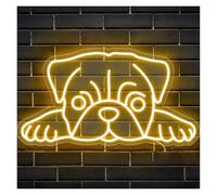 LEMST LED néon signe Panneau Néon Carlin Pour Propriétaires De Chiens Lumière Pour Décoration Murale Alimenté Par USB Pour Chambre À Coucher Maison Animalerie 41cm×22cm