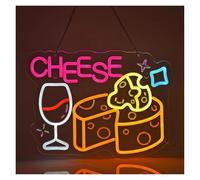 LEMST néon signe Enseigne Au Néon Fromage, Veilleuse À Intensité Variable Pour Bar, Club, Hôtel, Boutique, Cuisine, Décoration De Caverne D'homme 40cmx30cm