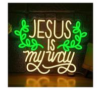 LEMST néon signe Enseigne Néon Jesus Is My Way