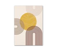 LEMST Posters Et Arts Décoratifs Affiches Abstraites Sur Toile Représentant Un Vase Arc-en-ciel Avec Soleil Et Montagne, Sans Cadre, Décoration Murale Pour Hôtel, Bar, Salon(B,50x70cm)