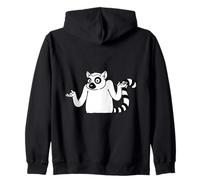 Lémurien à Queue Annelée Haussant Épaules Cartoon Sweat à Capuche