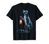 Lémurien à queue annulaire tient lanterne art animal art à queue annulaire lémurien T-Shirt