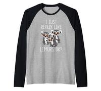 Lémurien Mignon bébé lémurien Amateur de Singe pour Enfants Manche Raglan