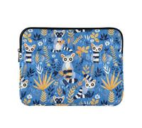 Lemurs Madagascar Housse fine pour ordinateur portable Motif Madagascar sur fond bleu 13" 14"