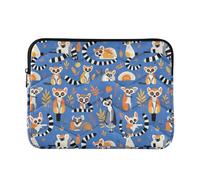 Lemurs Madagascar Housse souple avec fermeture éclair pour ordinateur portable de 13 à 14" Motif Madagascar Bleu