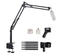 Lemxadd Bras Micro Pied et Support pour Blue Yeti Q2U HyperX QuadCast Yeti Nano Fifine K669B K658 K688 et Autre Micro, Bras Perche Micro de Bureau avec 5/8" 1/4" Adaptateur