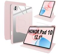 Lemxiee Coque pour Honor Pad 10 12.1" Case avec Porte styleto & Béquille Rotatif,Cuir PU + Acrylique Transparent